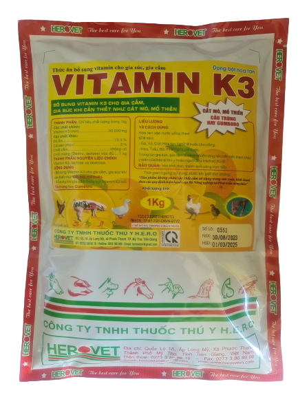 Vitamin K3. Cầm Máu Khi Mổ Thiến, Cắt Mỏ Gà( K3 5